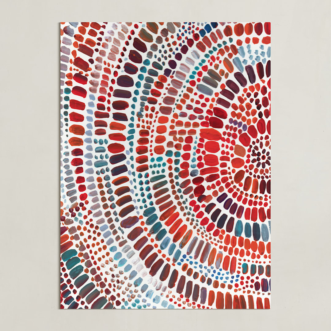 "Fire Ripple Drop" - Art Print in red by Holly Royval - Unframed
