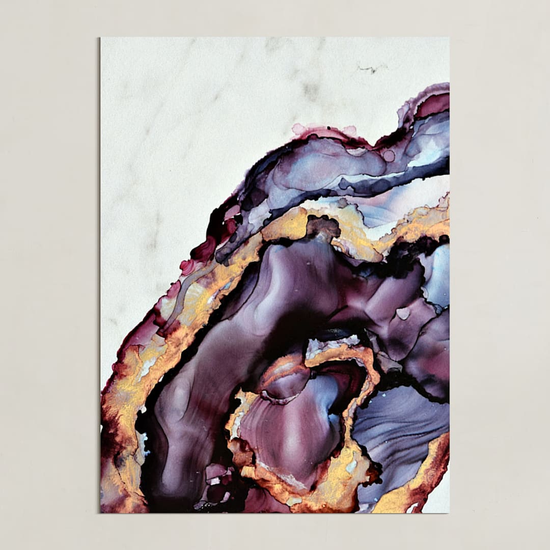 "Geode Royale" - Art Print in purple by Marla Beyer - Unframed