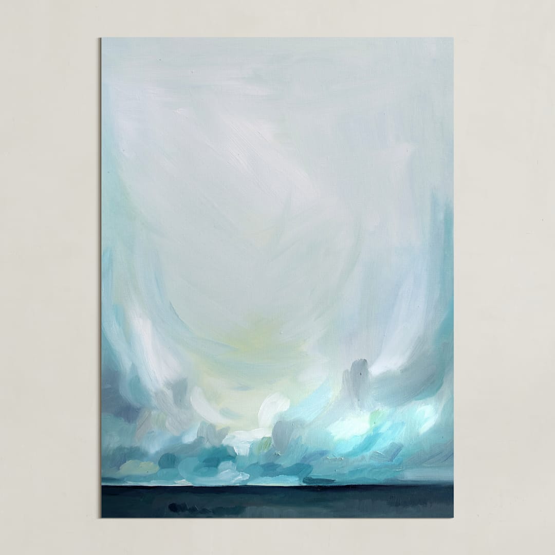 "Teal Winds" - Art Print in Teal by Emily Jeffords - Unframed