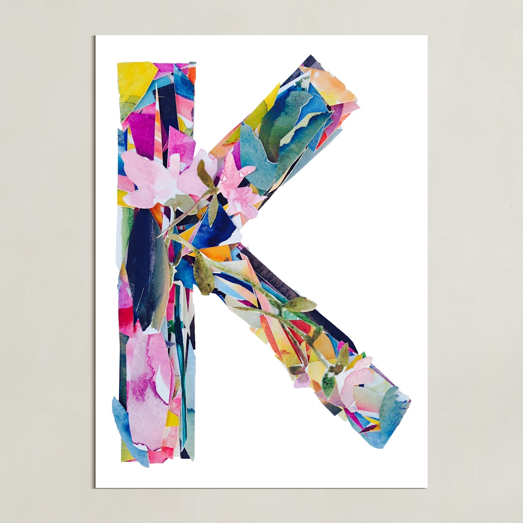 "Collage letter K" - Art Print in Kai blue by Kiana Lee - Unframed