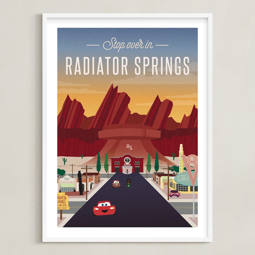 "Stop Over In Radiator Springs" - Art Print in Desert by Erica Krystek - Framed