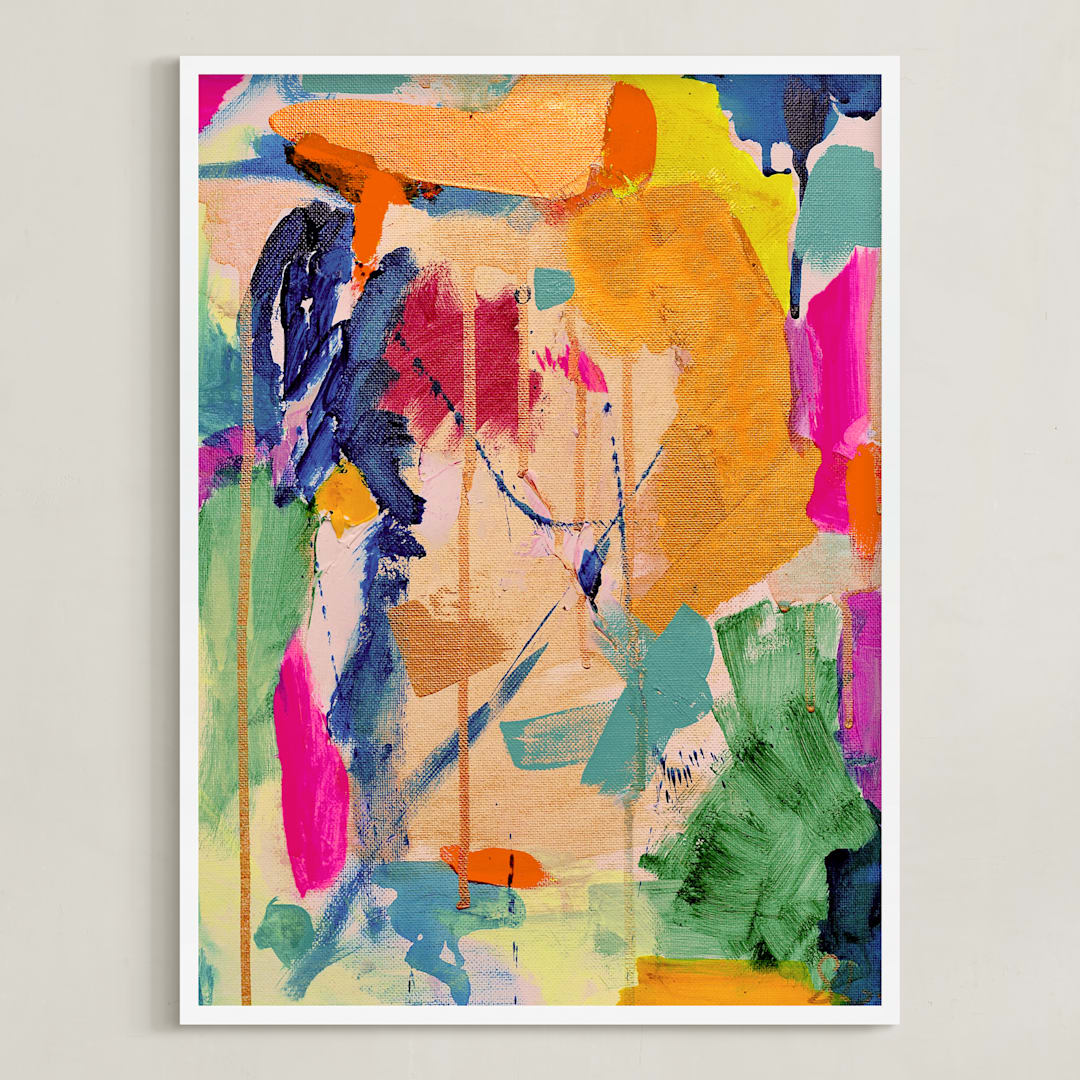 "In Seventh Heaven" - Art Print in Emerald Turquoise by Stephanie Lessing - Framed