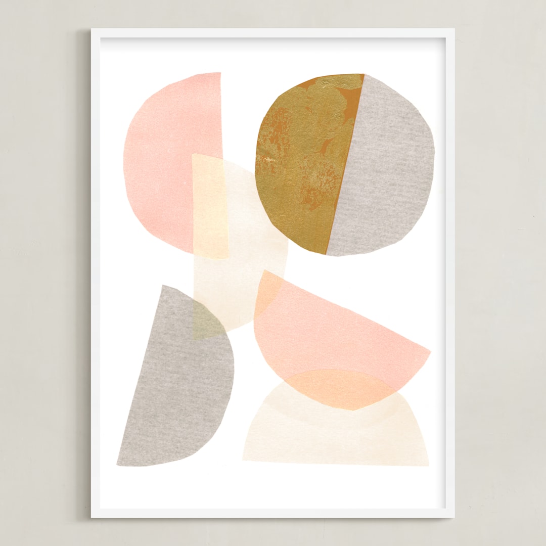 "Shifting" - Art Print in Blush by Kelly Nasuta - Framed