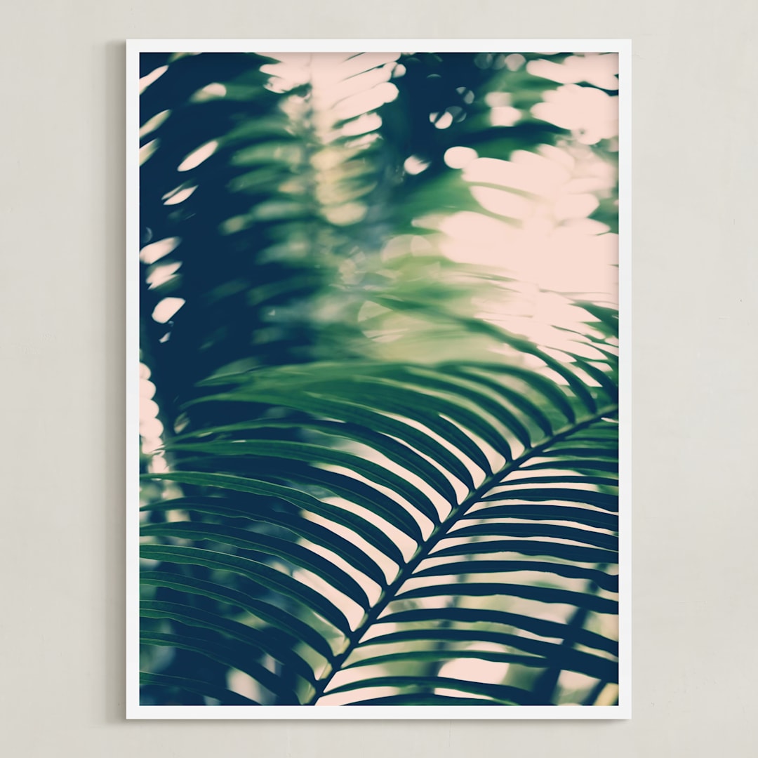 "Labyrinths" - Art Print in forest green by ALICIA BOCK - Framed