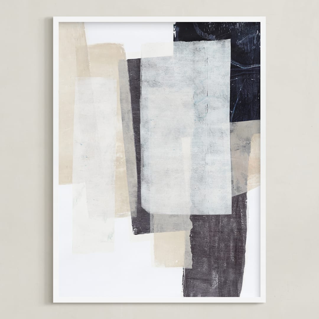 "History Repeats" - Art Print in Sand by Jennifer Daily - Framed