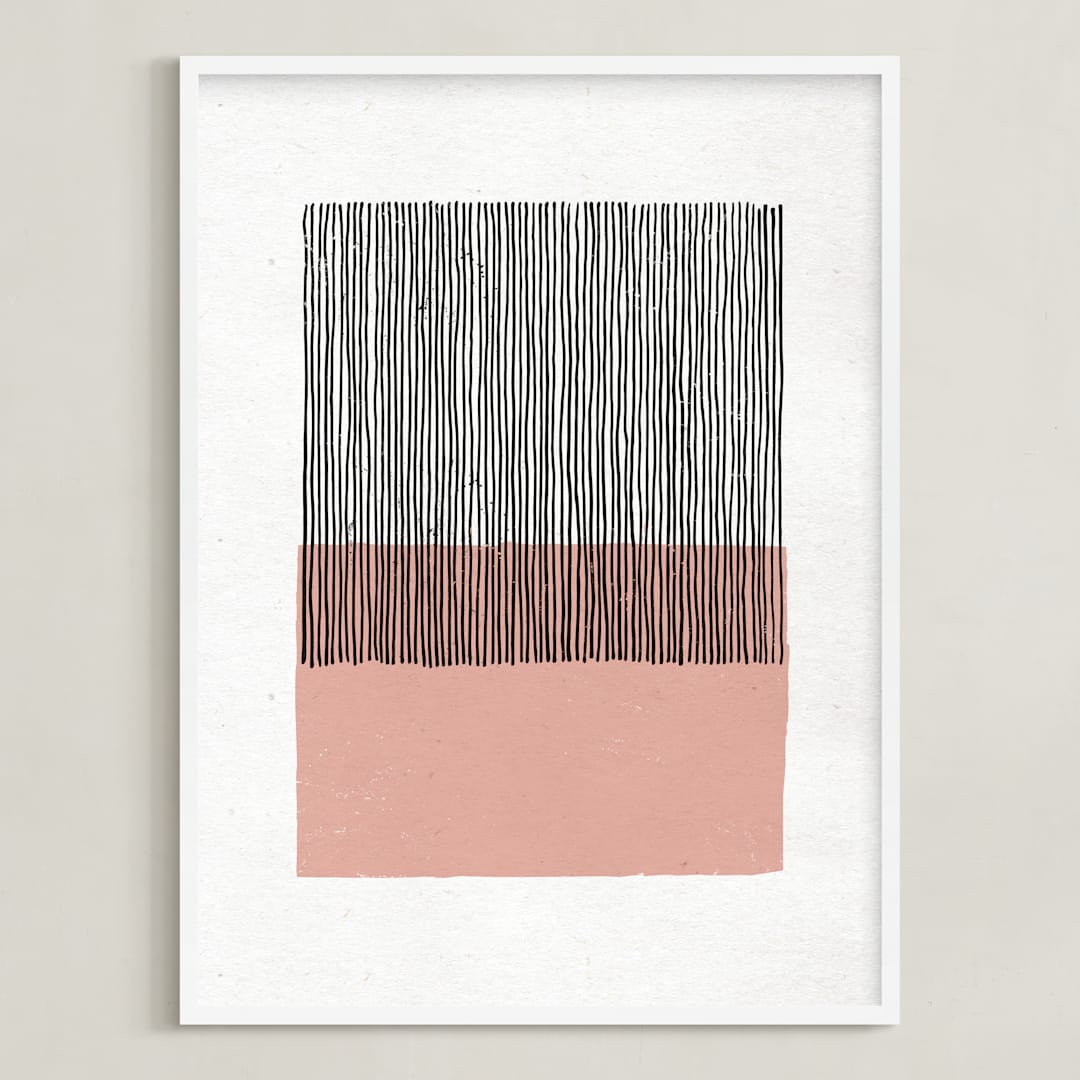 "Color Streak" - Art Print in Dusty Rose by Kiersten Garner - Framed