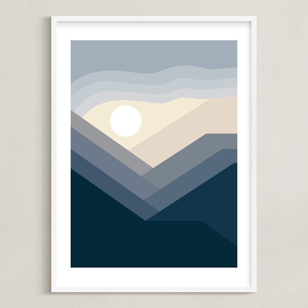 "After Storm" - Art Print in deep blue by Stop-mashina - Framed