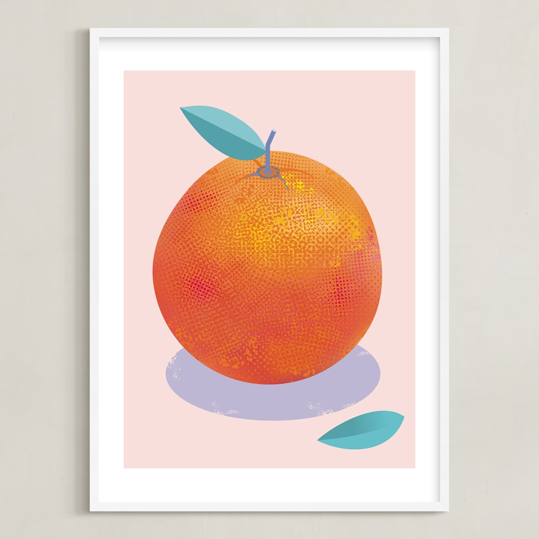 "Orange Freshness" - Art Print in Fresh orange by Stop-mashina - Framed