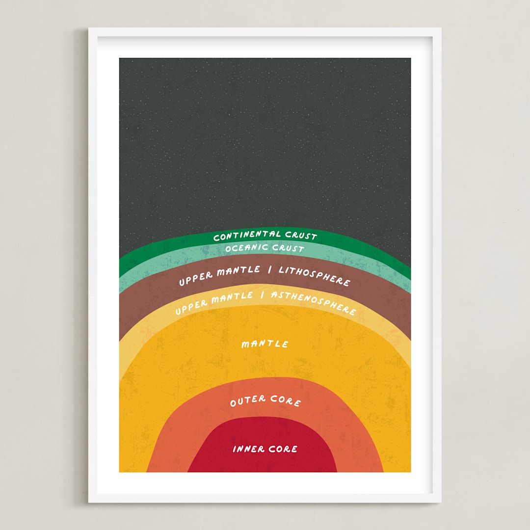 "The Earth" - Art Print in Magma by Erica Krystek - Framed