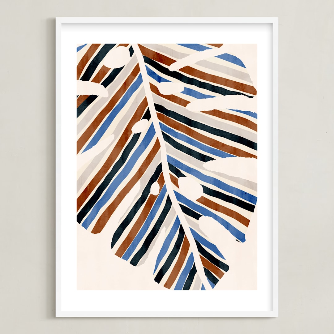 "Abstract Monstera Leaf" - Art Print in Cinnamon by Iveta Angelova - Framed