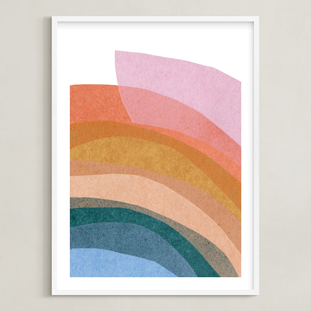 "paper rainbow" - Art Print in Rainbow by Carrie Moradi - Framed