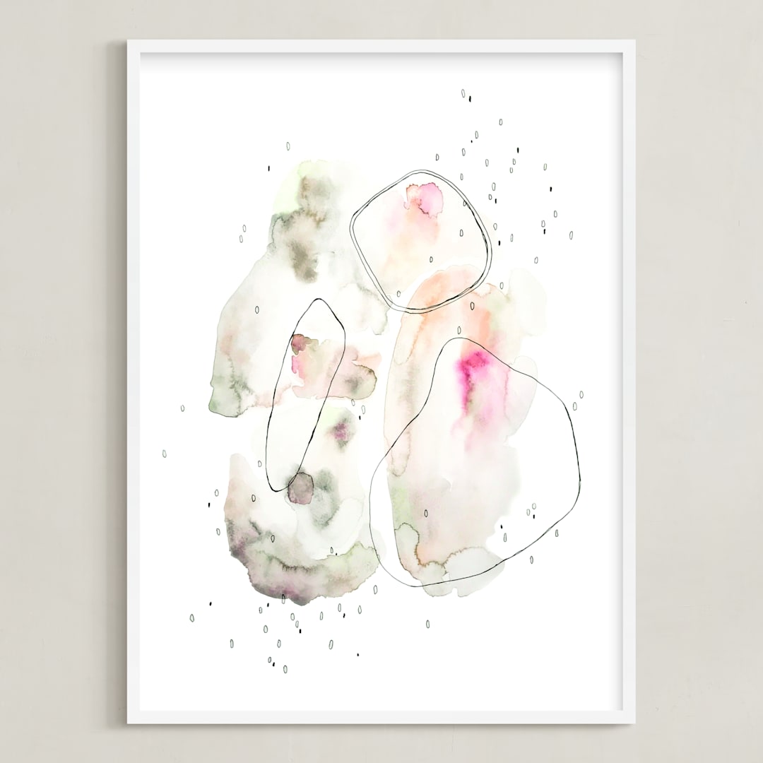 "Sharbat" - Art Print in Soft Peach by Morgan Goodrum - Framed