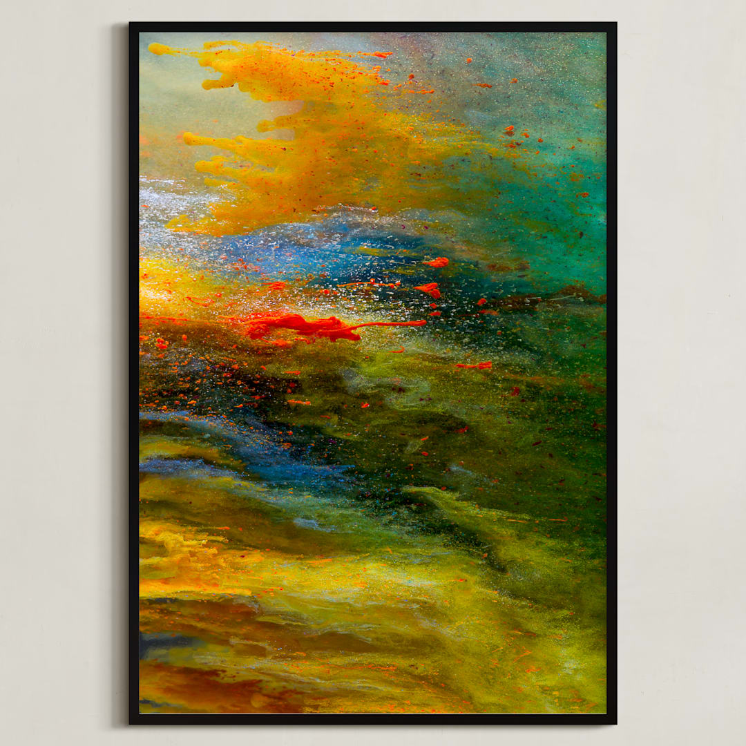 "Aerial Views" - Art Print in Citrus by MGTeevan - Framed