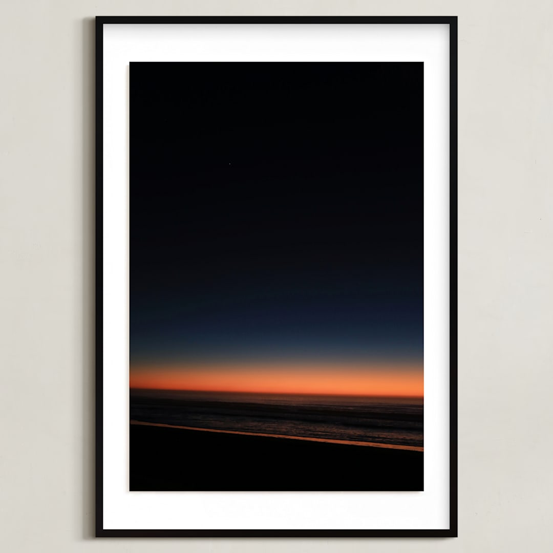 "Night Fall" - Art Print in Sunset Orange by Dani Adams - Framed