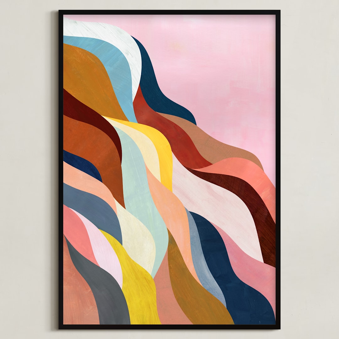 "Natural Fluctuation I" - Art Print in Dusty Rose by melanie mikecz - Framed