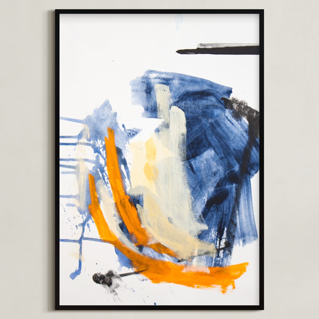 "Lawless4." - Art Print in Love Fever Blue by Jihye Back Kim - Framed