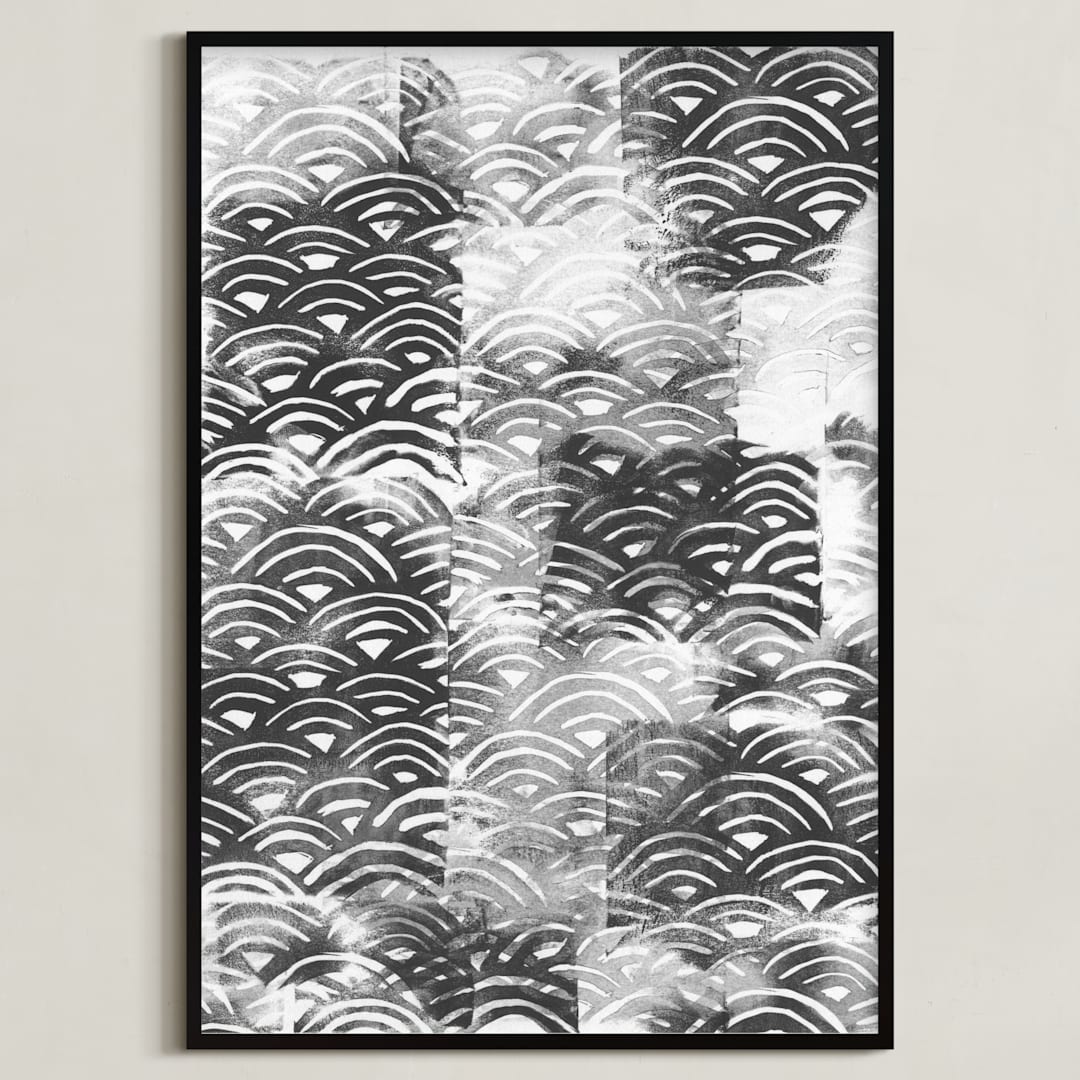 "PEEK" - Art Print in Black and White by Emine Ortega - Framed