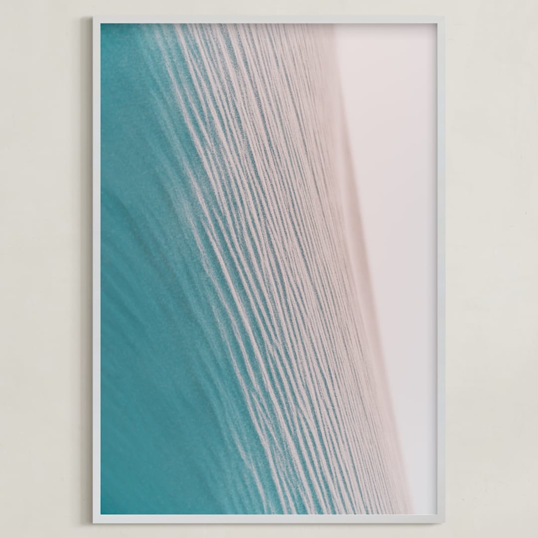 "Striations" - Art Print in Turquoise by Courtney Crane - Framed