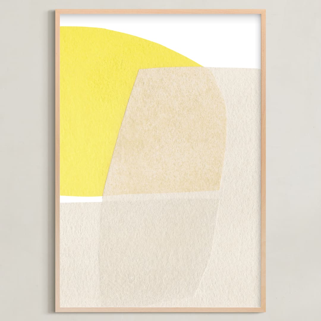 "Sunshine Wicker I" - Art Print in Limoncello by Carrie Moradi - Framed
