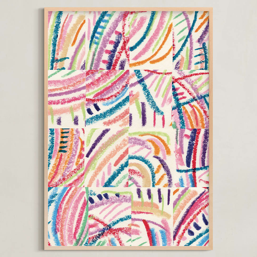"Color Puzzle" - Art Print in Warm Tropics by Ro Pacifico - Framed