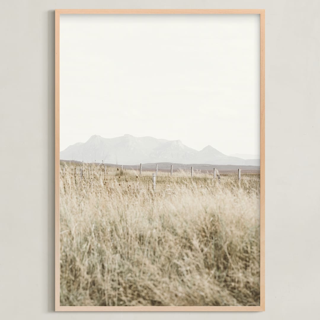 "highland prairie III" - Art Print in Wheat by Kamala Nahas - Framed