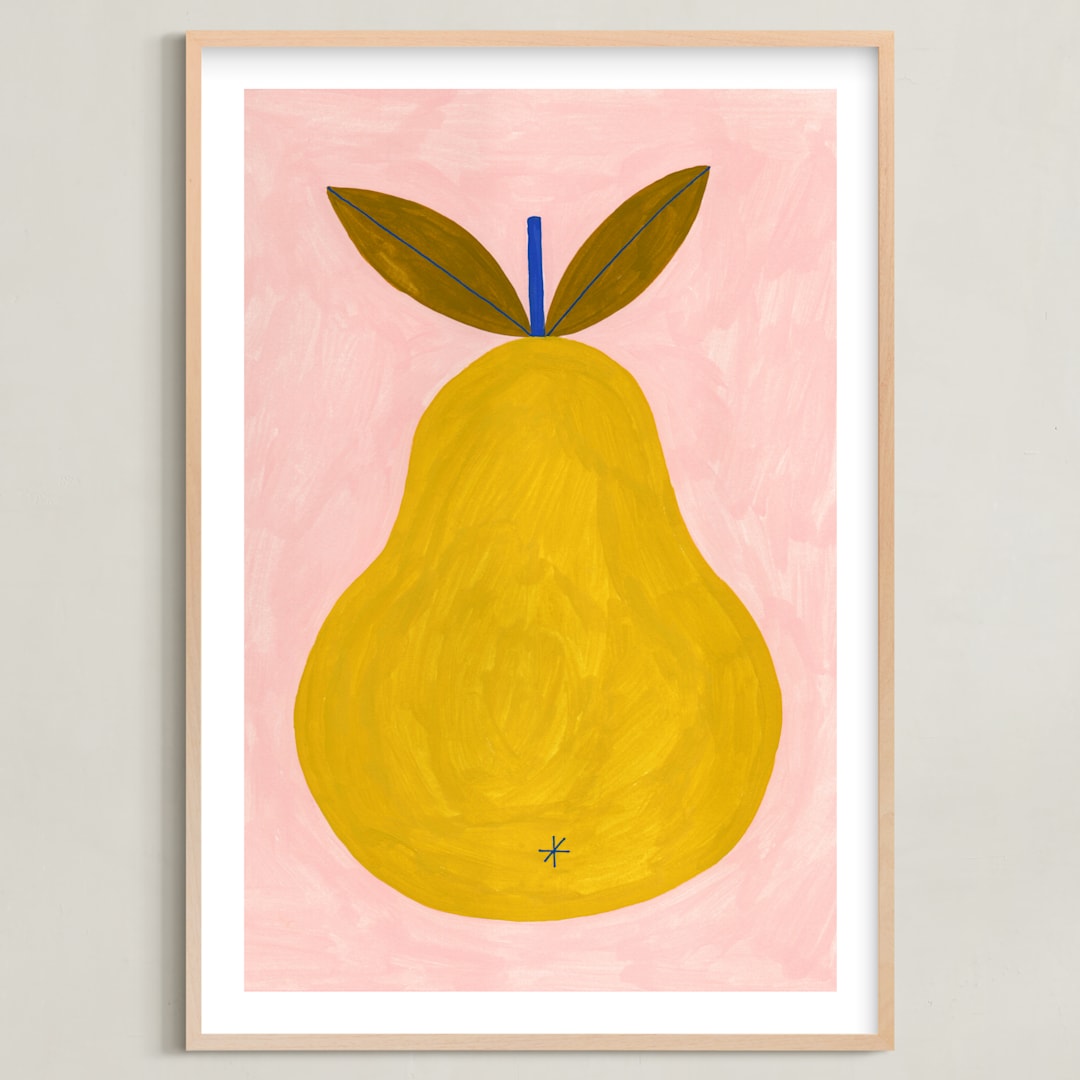"Barlett Pear" - Art Print in Mustard by Ana Toro - Framed