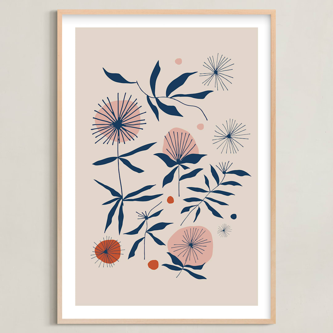 "Vintage Floral Set I" - Art Print in Vintage by Kate Capone - Framed
