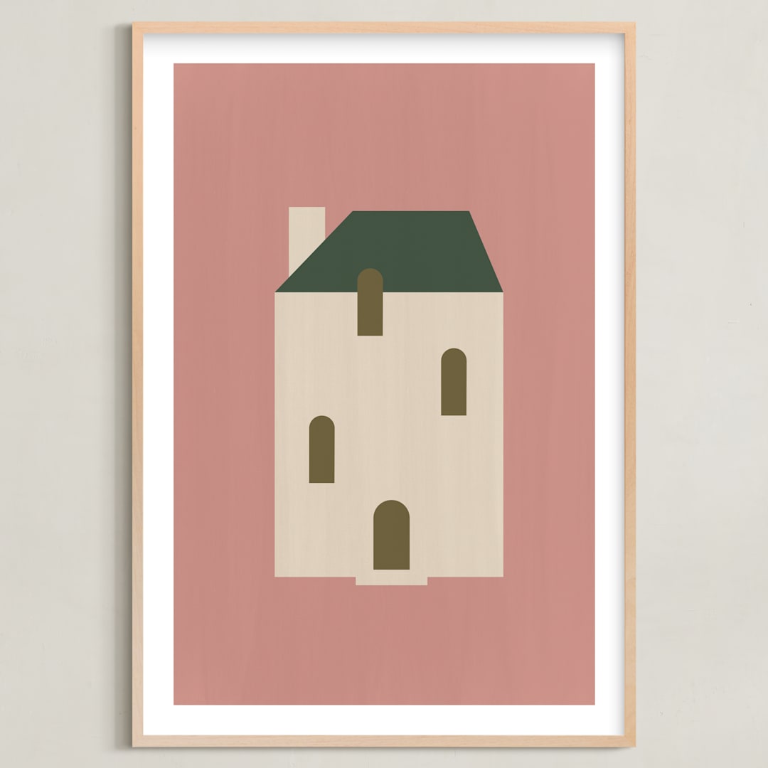 "Maisonette" - Art Print in Dusty Rose by Ani Somi - Framed