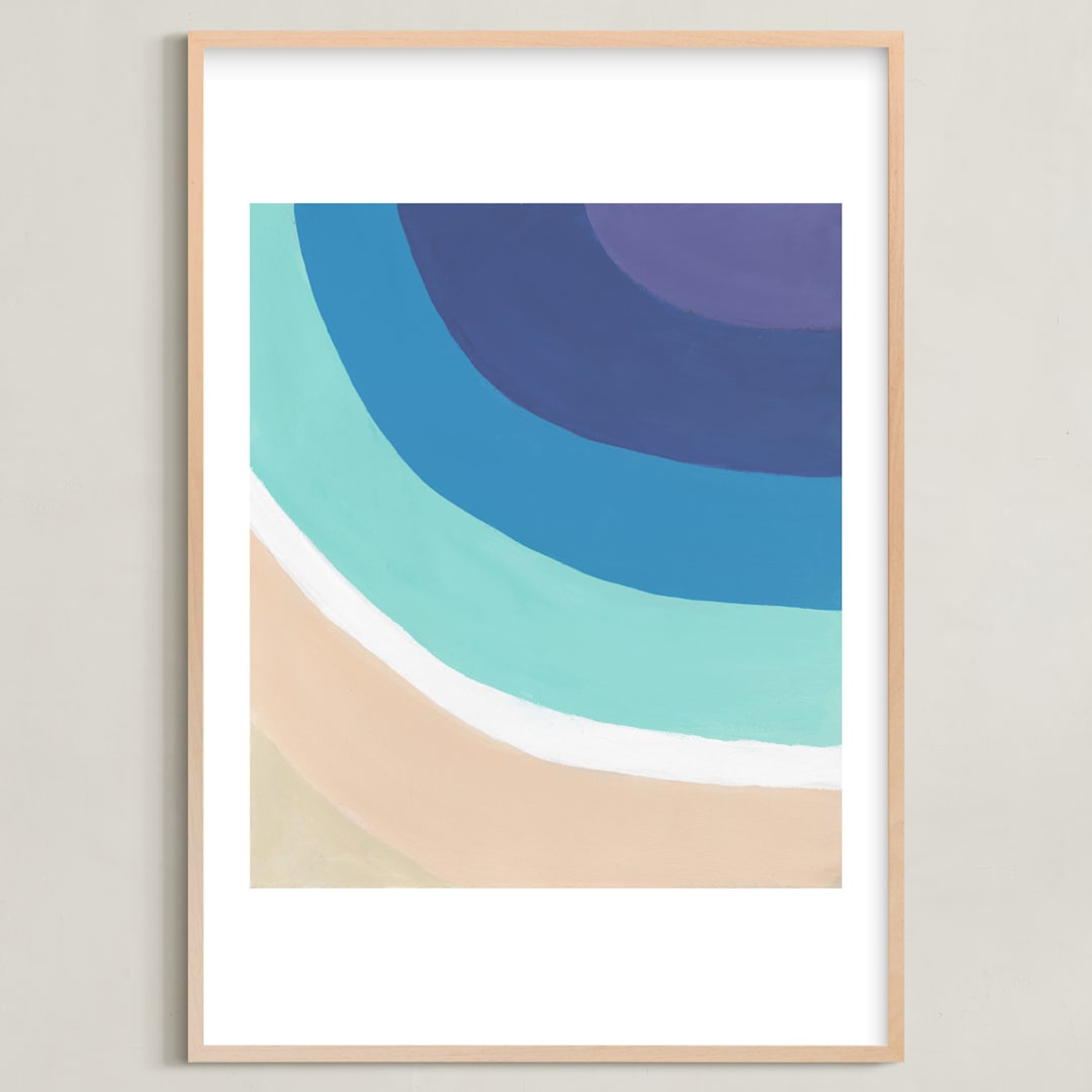 "By the Bay" - Art Print in White by Jenny Partrite - Framed