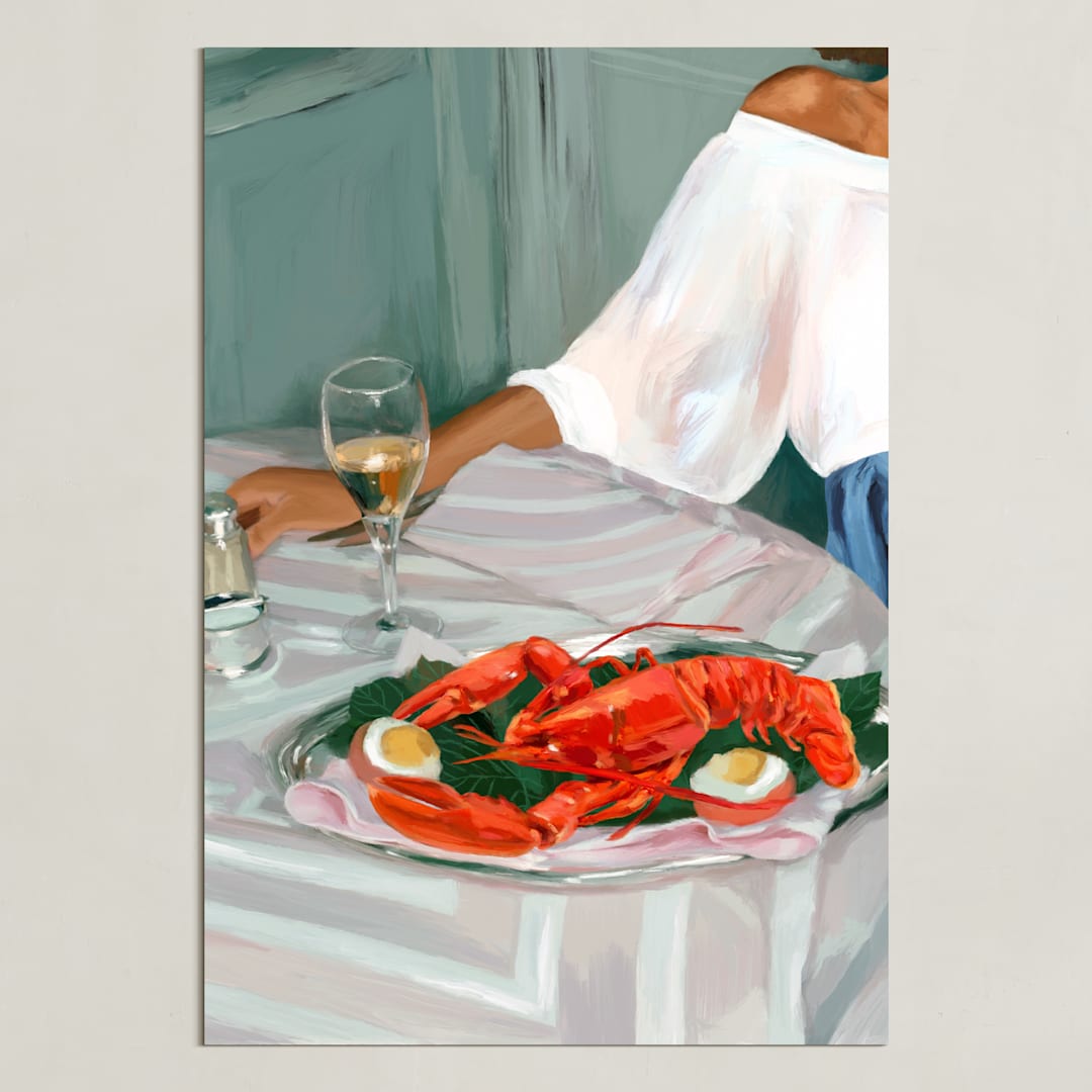 "Party of One" - Art Print in Pigeon by Marabou Design - Unframed