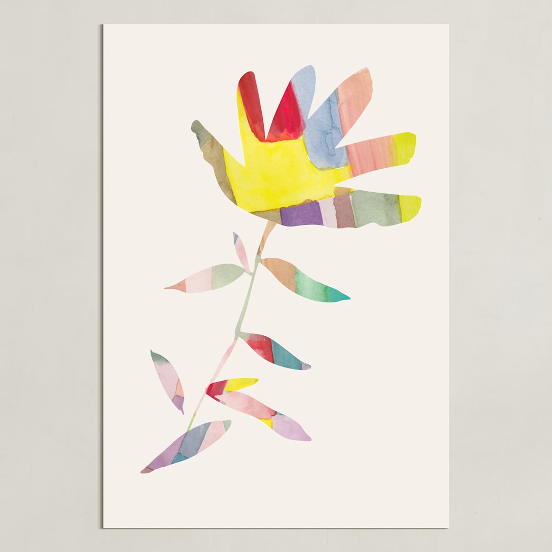 "Botanical Burst II" - Art Print in Cream by Creo Study - Unframed