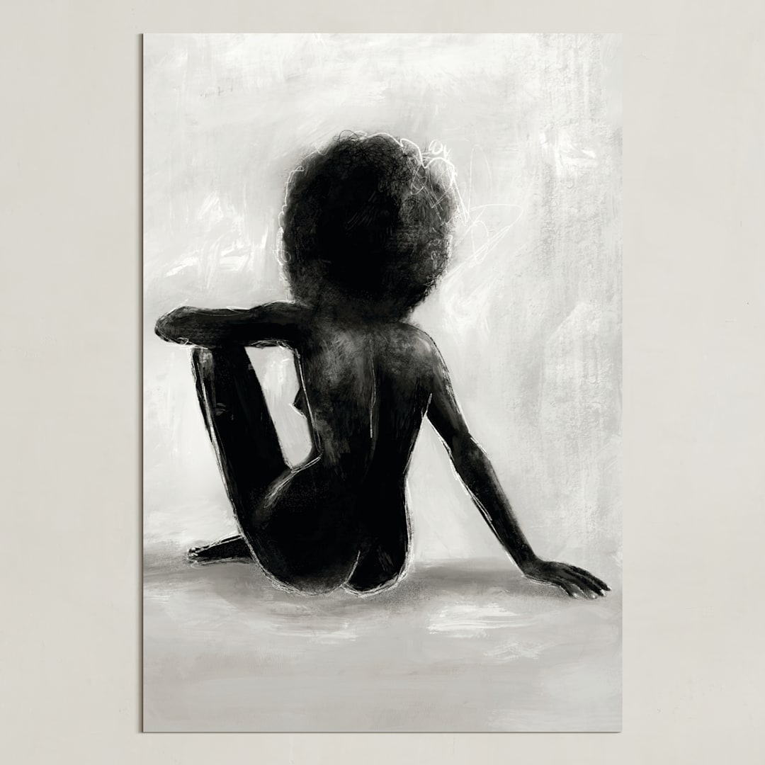 "noire étude" - Art Print in Noire by Marabou Design - Unframed