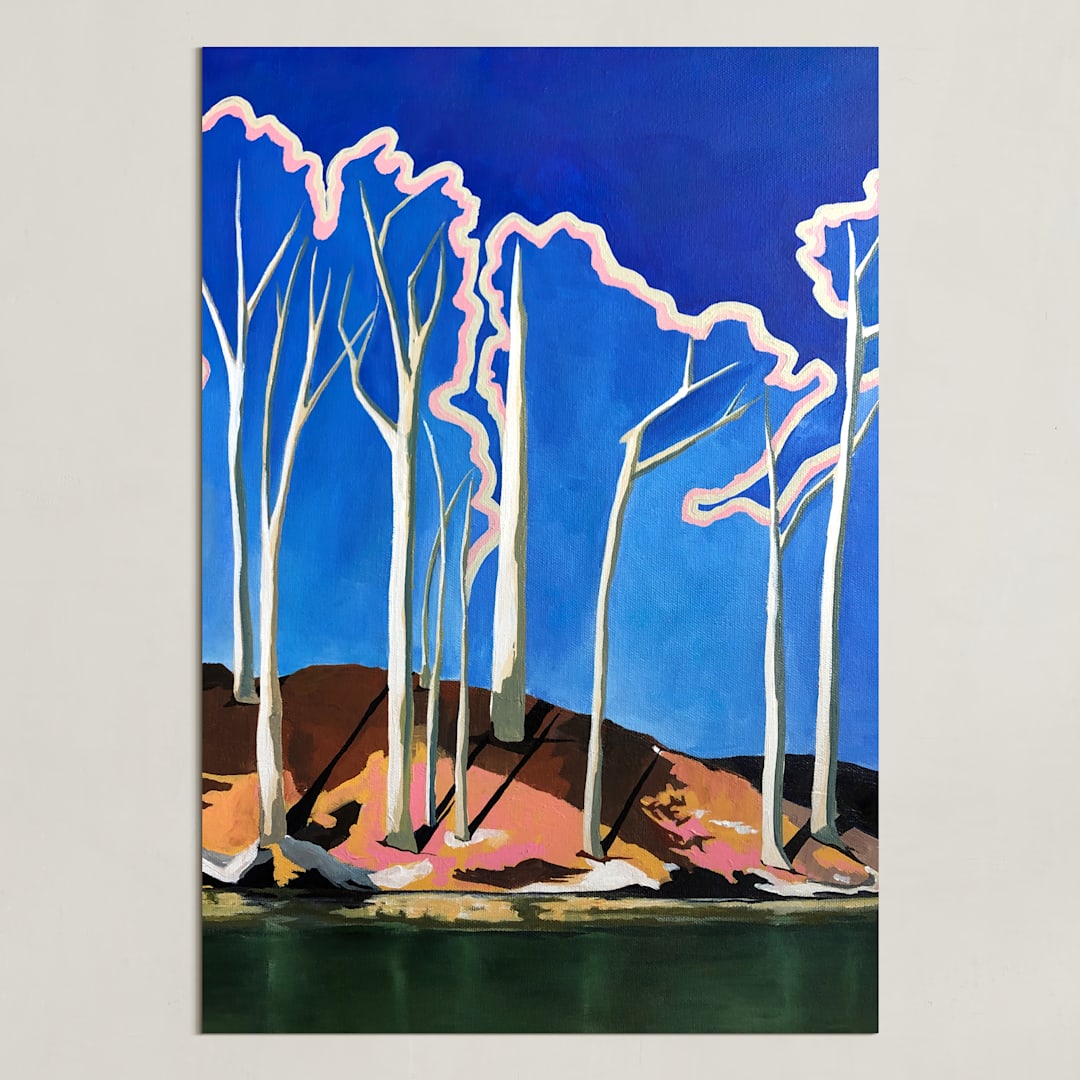 "Winter Forests Have Halos" - Art Print in Electric by Magan Ruthke - Unframed