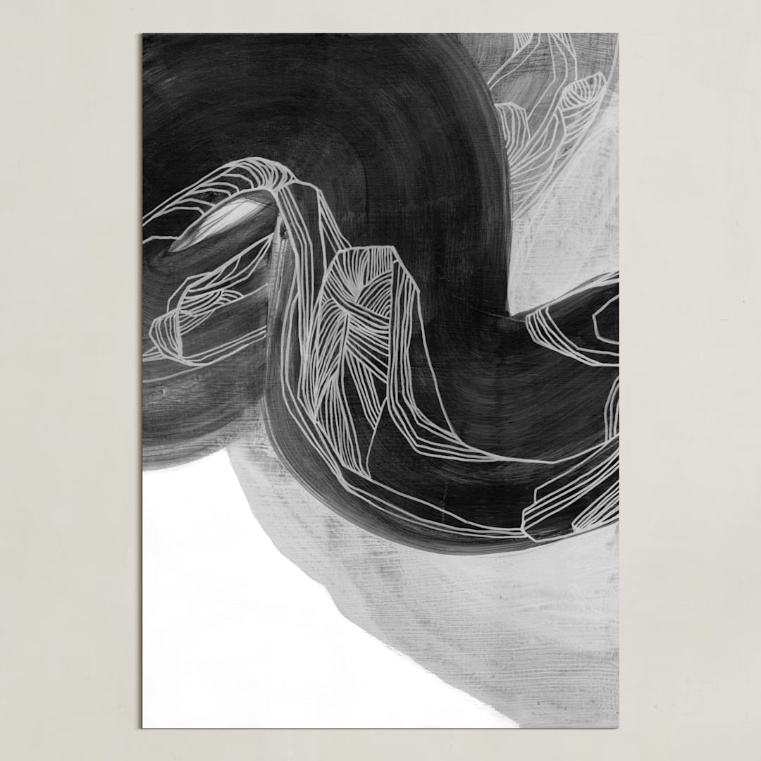 "Black Brush 2" - Art Print in Silky Black by Kirsta Benedetti - Unframed