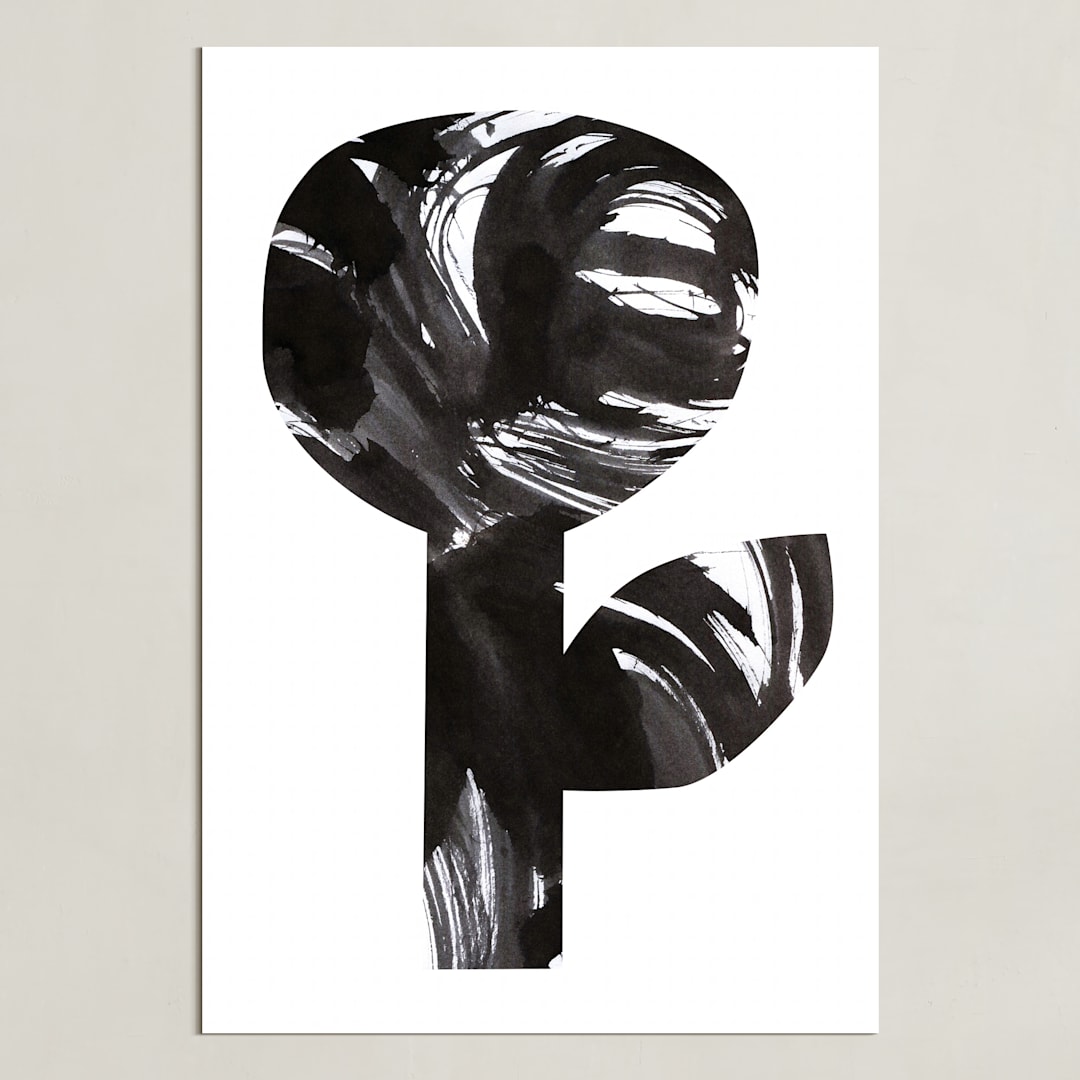 "Bold and Graphic Flowers II" - Art Print in Obsidian by Alexandra Dzh - Unframed