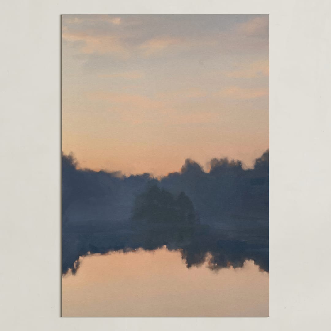 "Reflection at Sunset" - Art Print in Smoky Shadow by Christa - Unframed