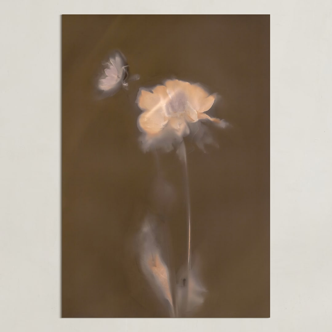 "Single Dahlia Flower" - Art Print in Earth by Sarah Hart Morgan - Unframed