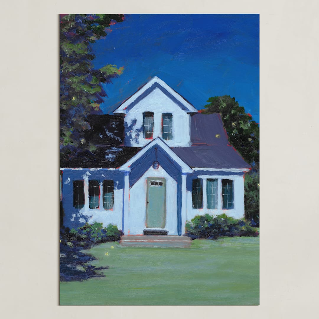 "Moonlight and Fireflies" - Art Print in Summer Night by Carol C. Young - Unframed