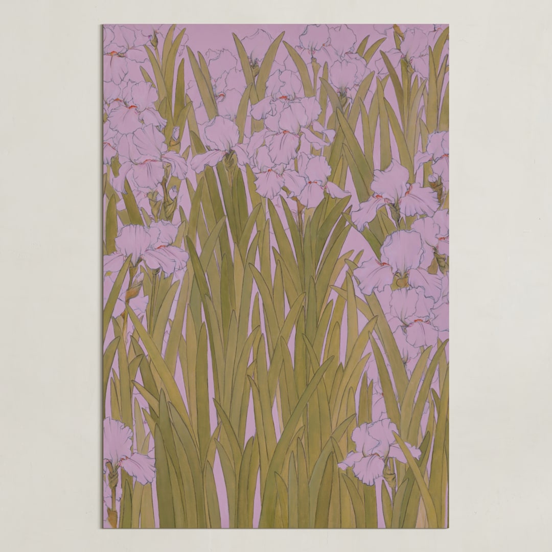 "Iris Garden" - Art Print in Dusty Lavender by Britt Friesell - Unframed