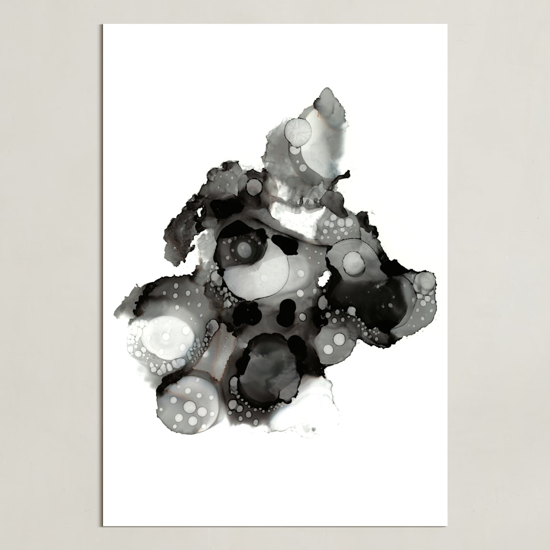 "Single Plasma" - Art Print in Monochrome by AT ORIGINALS - Unframed