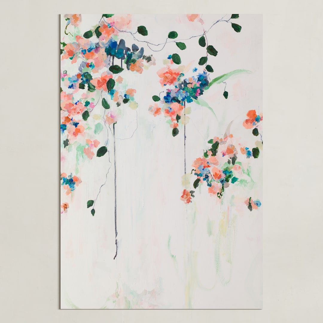 "Cascade" - Art Print in Coral by Sonal Nathwani - Unframed