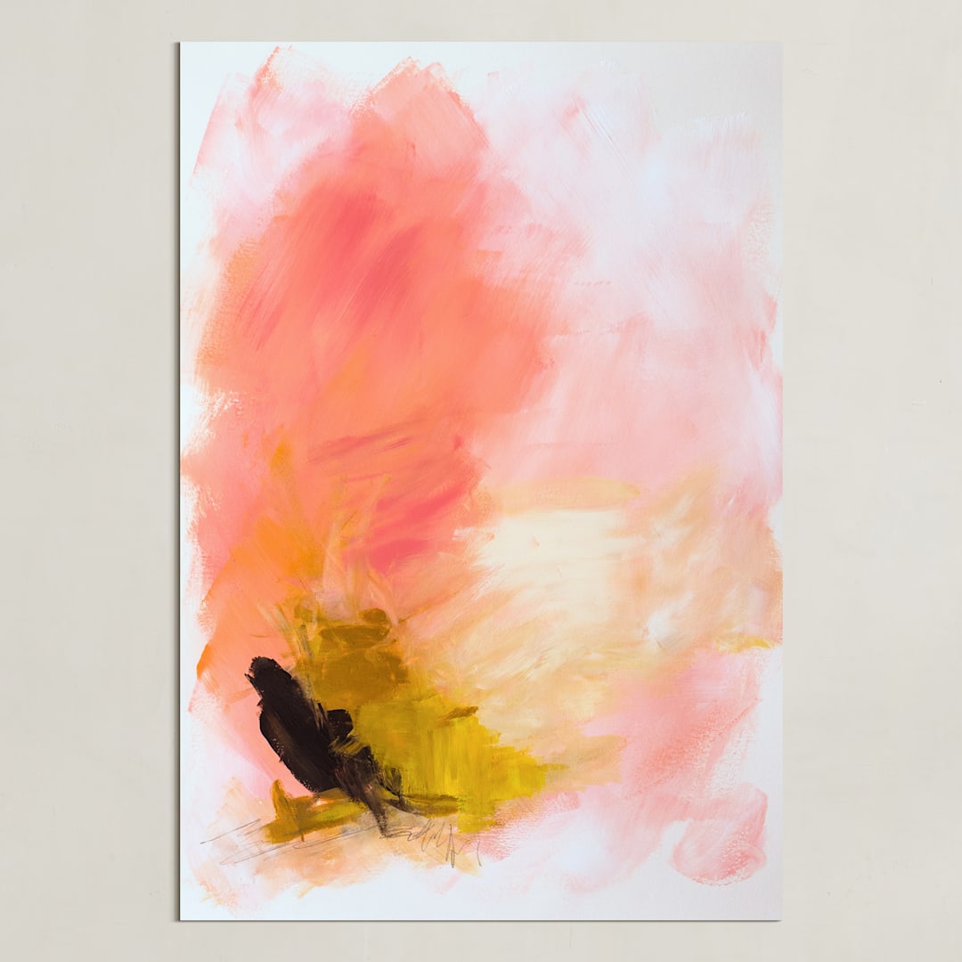 "Creative Block" - Art Print in Pink Coral Reef by Megan Carty - Unframed