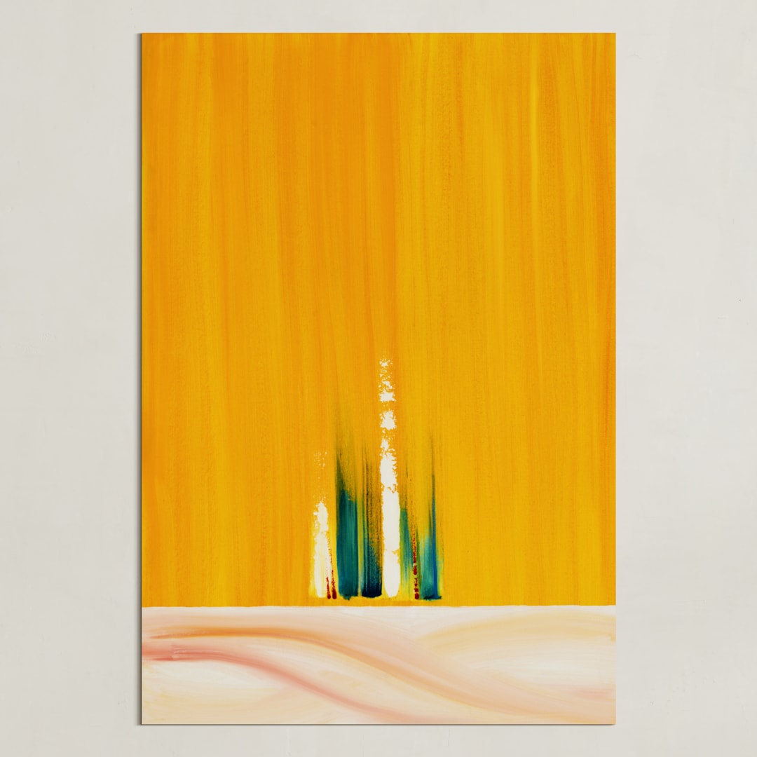 "Emerging" - Art Print in Orange Yellow by Jennifer Spencer - Unframed
