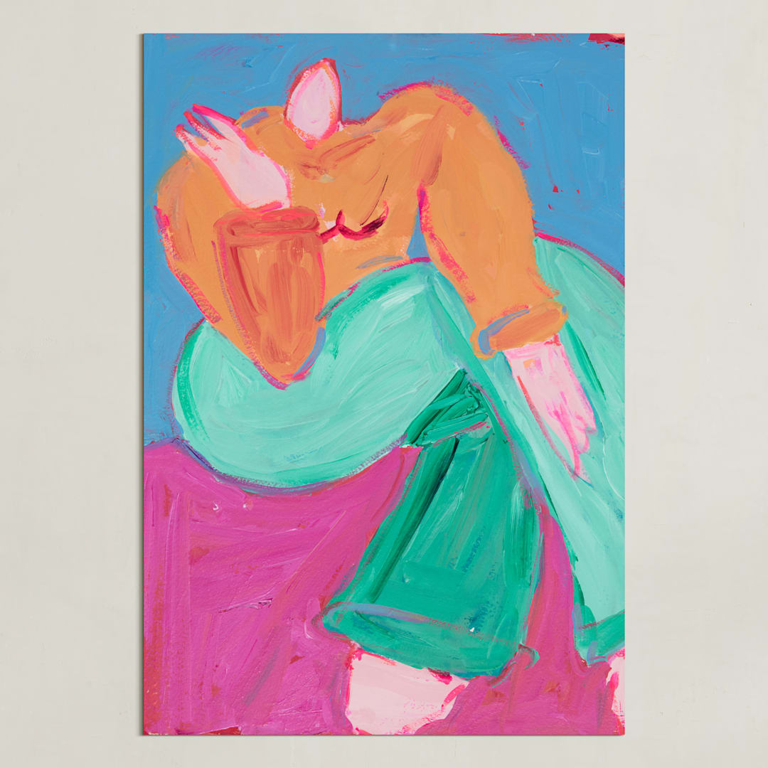 "Secrets" - Art Print in Teal by Maran Ree Whiting - Unframed