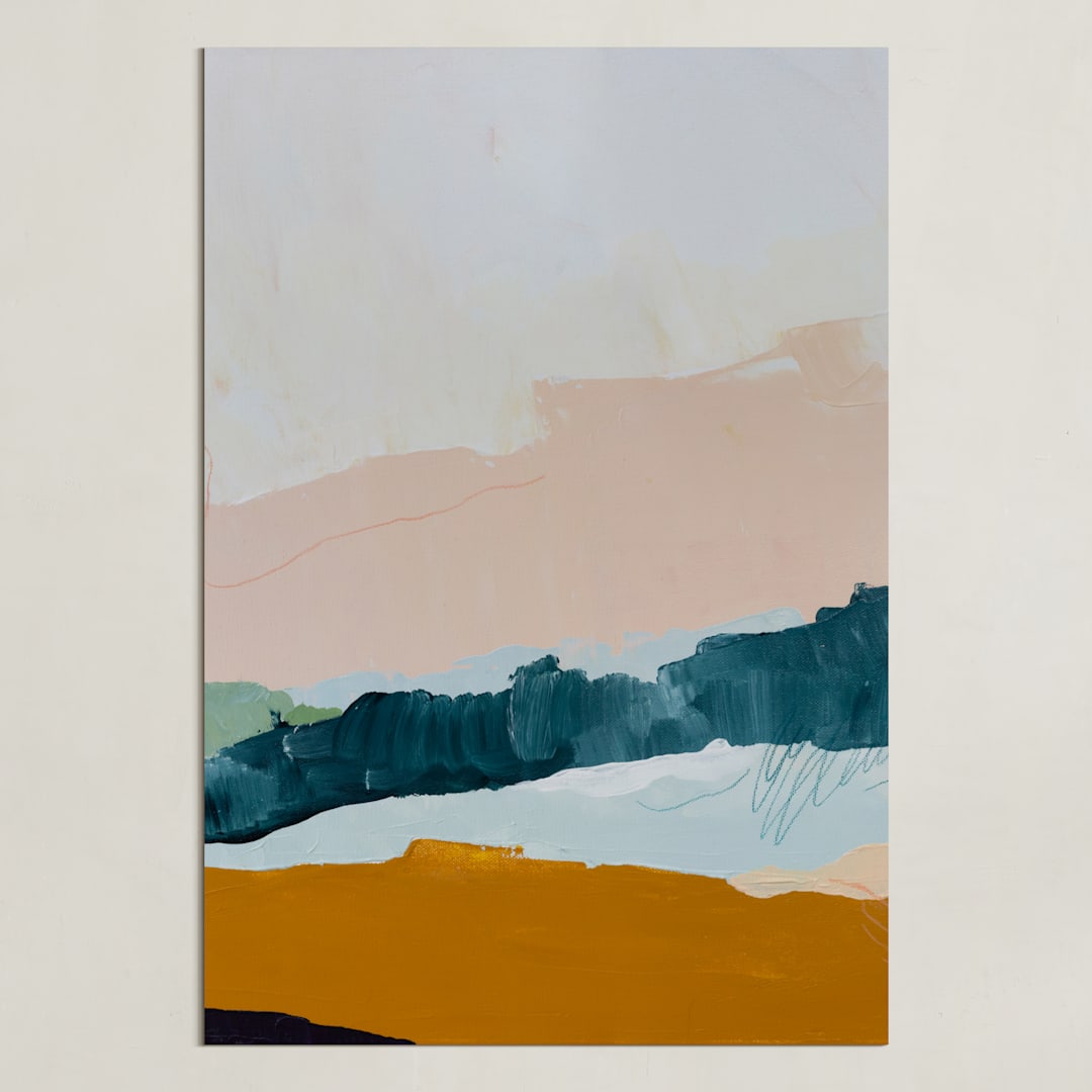 "Moving Mountains I" - Art Print in River Blue by Kayla King - Unframed