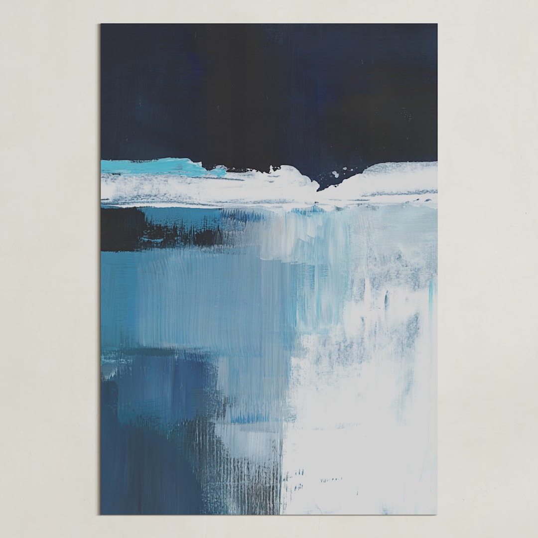 "Rushing Waterfall" - Art Print in Blue Waterfall by AlisonJerry - Unframed