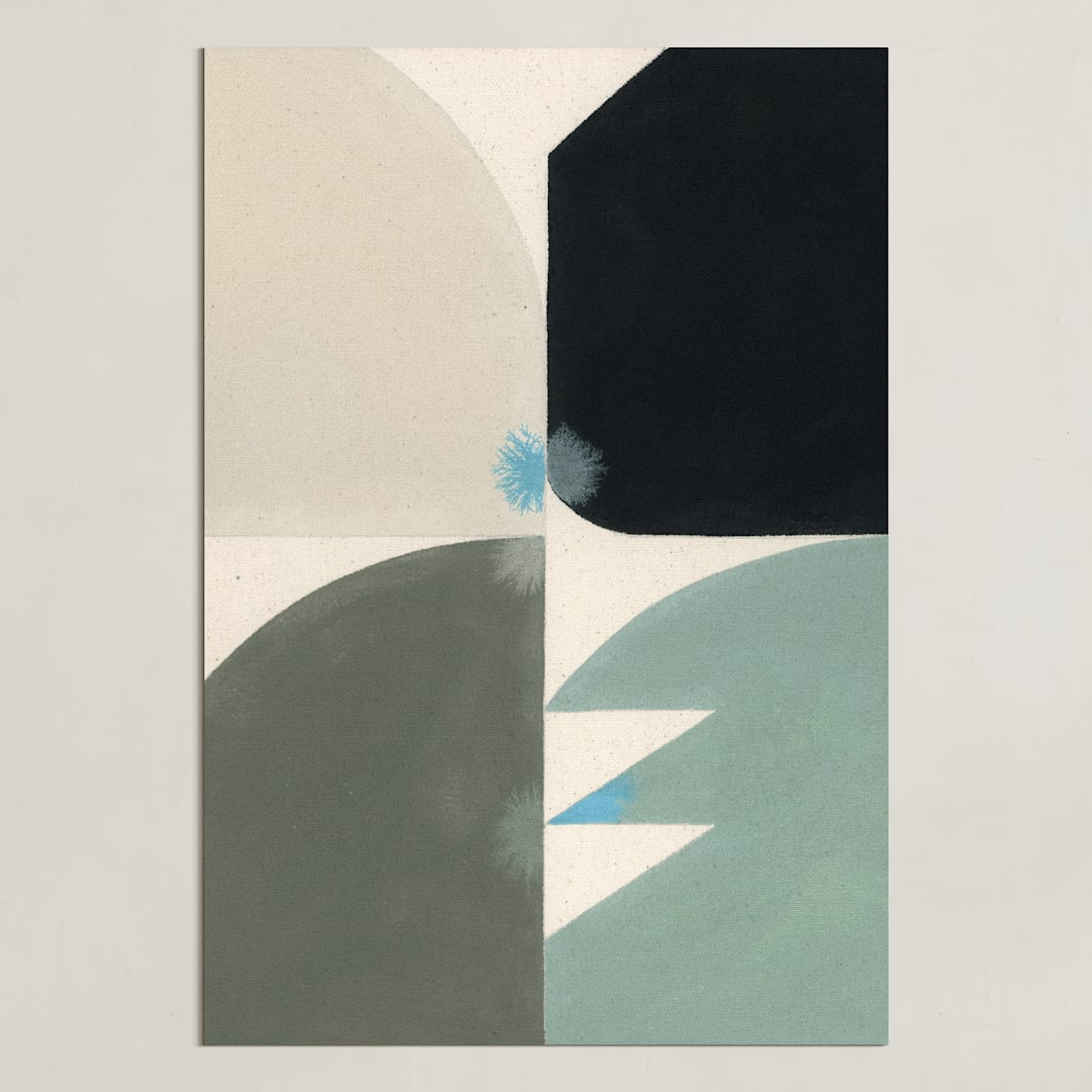 "KissKiss" - Art Print in Seafoam Blue by Christina Flowers - Unframed