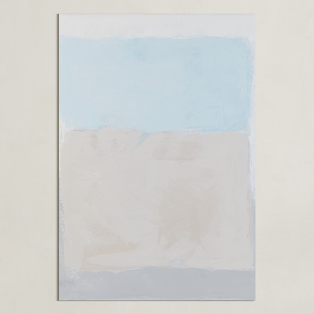 "Buff Boxes No. 1" - Art Print in Sky by Amy Gray - Unframed