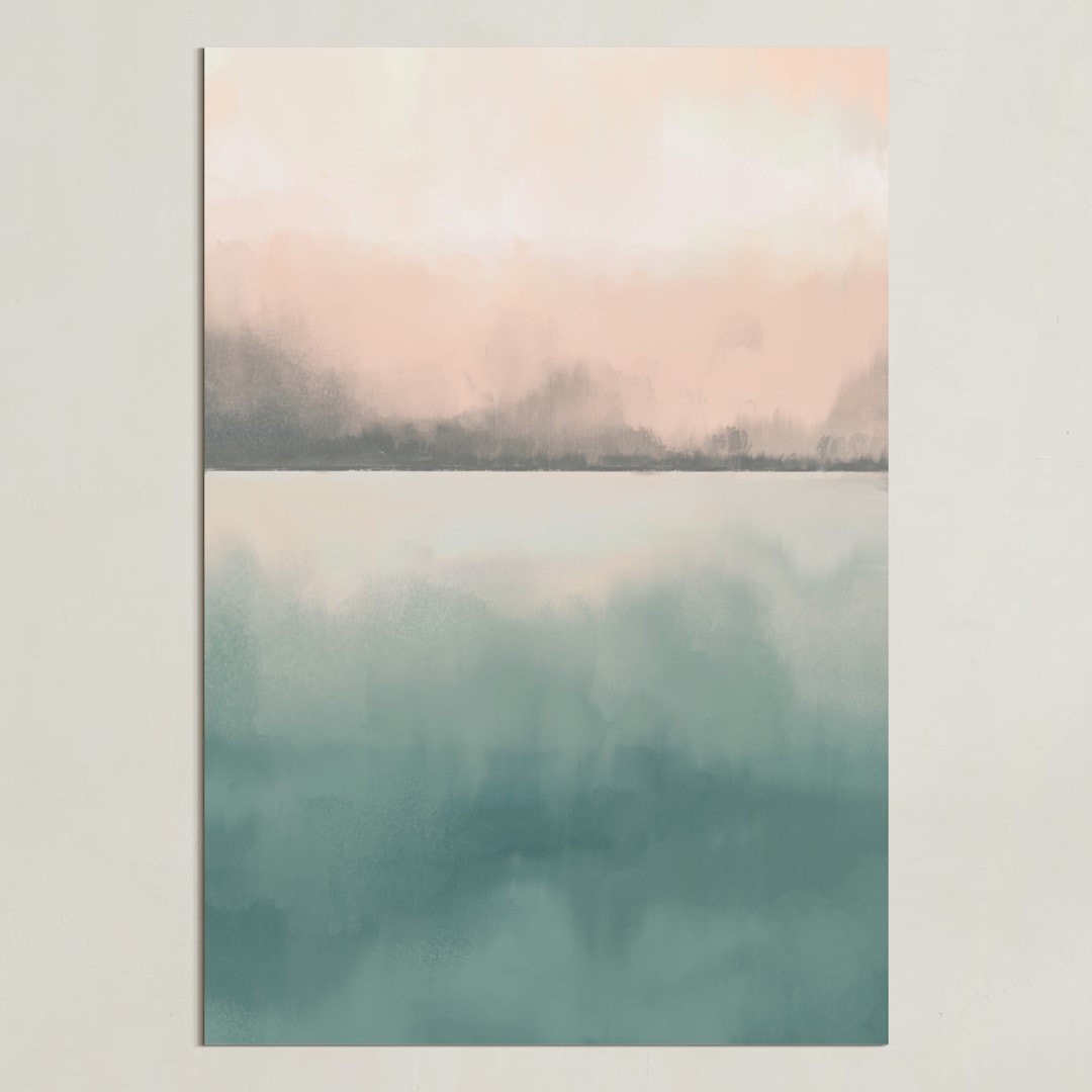 "Misty Marsh II" - Art Print in Peaceful Blue by Haley Fischer - Unframed