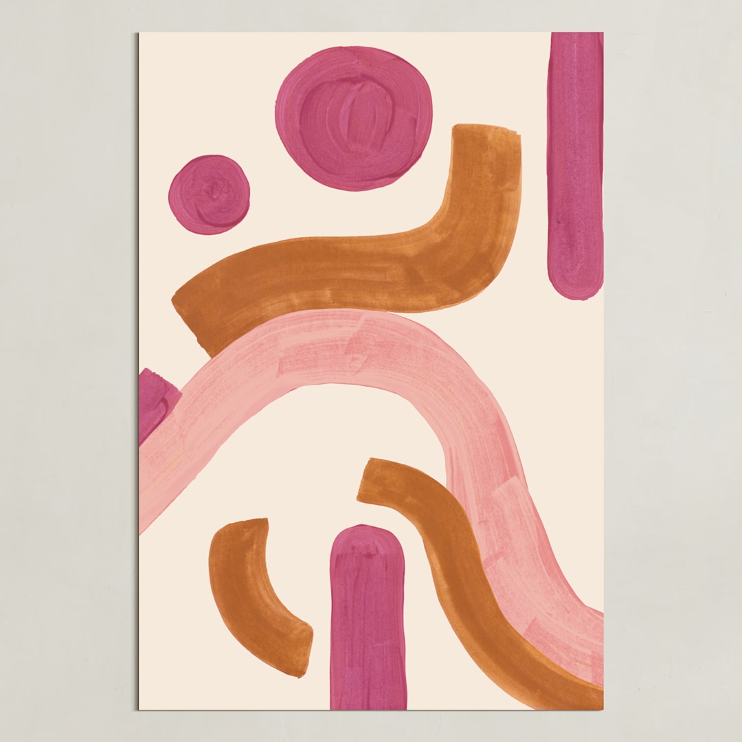 "Stories II" - Art Print in peach by Catilustre - Unframed
